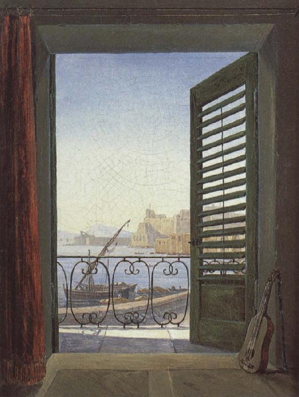 Carl Gustav Carus Balcony overlooking the Bay of Naples oil painting picture